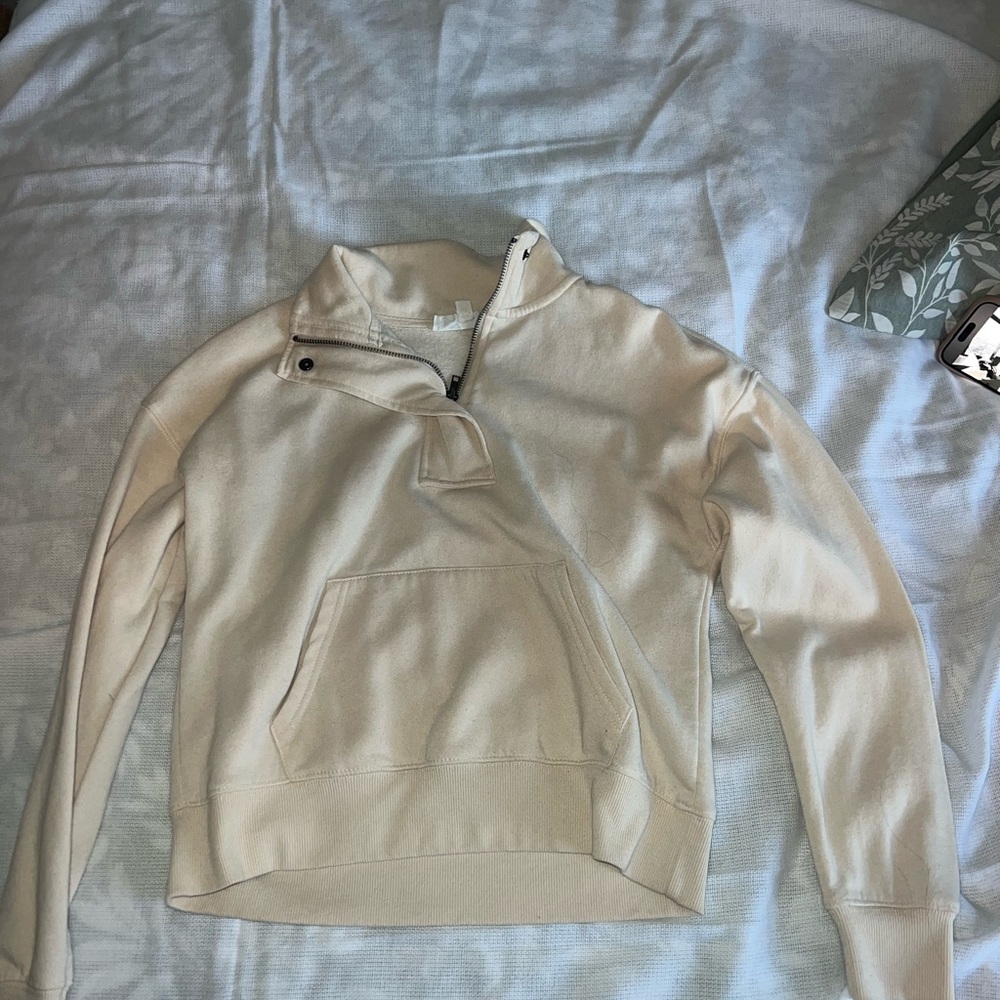 Cream Quarter-Zip Pullover